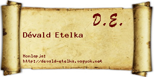 Dévald Etelka névjegykártya